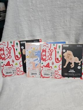 Lot Of 4- 3D Wooden Puzzle Model - Natural Wood Color